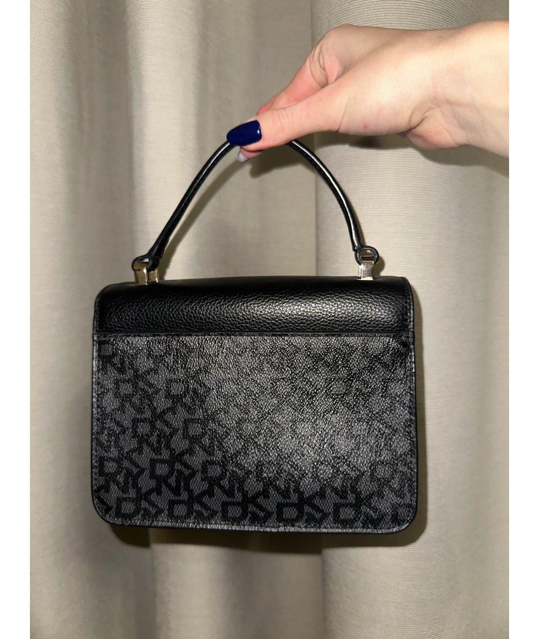 DKNY Черная сумка с короткими ручками из искусственной кожи, фото 3