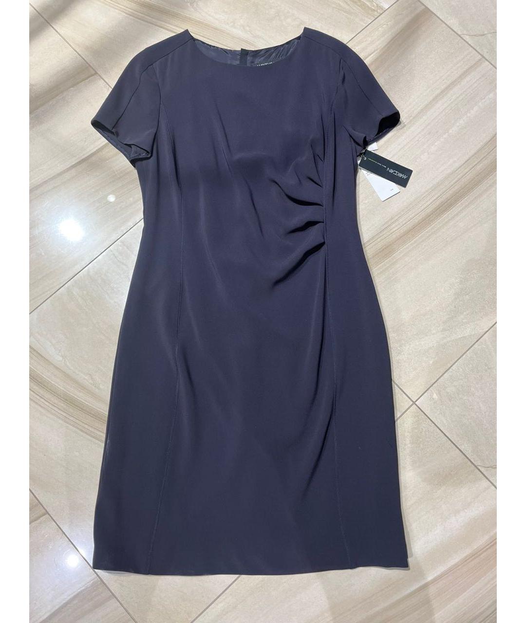 MARC CAIN Темно-синее ацетатное повседневное платье, фото 4