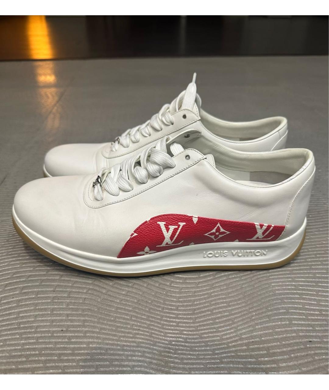 LOUIS VUITTON Белые кожаные низкие кроссовки / кеды, фото 2