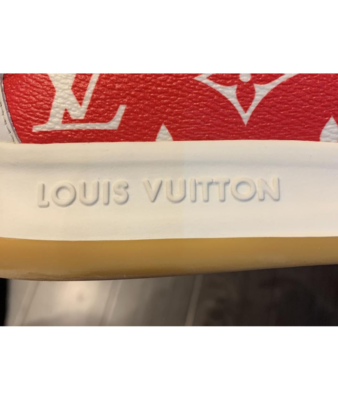 LOUIS VUITTON Белые кожаные низкие кроссовки / кеды, фото 7