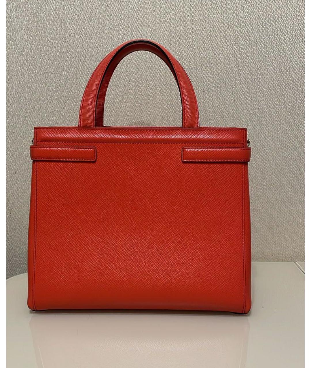 SERAPIAN Красная кожаная сумка с короткими ручками, фото 3