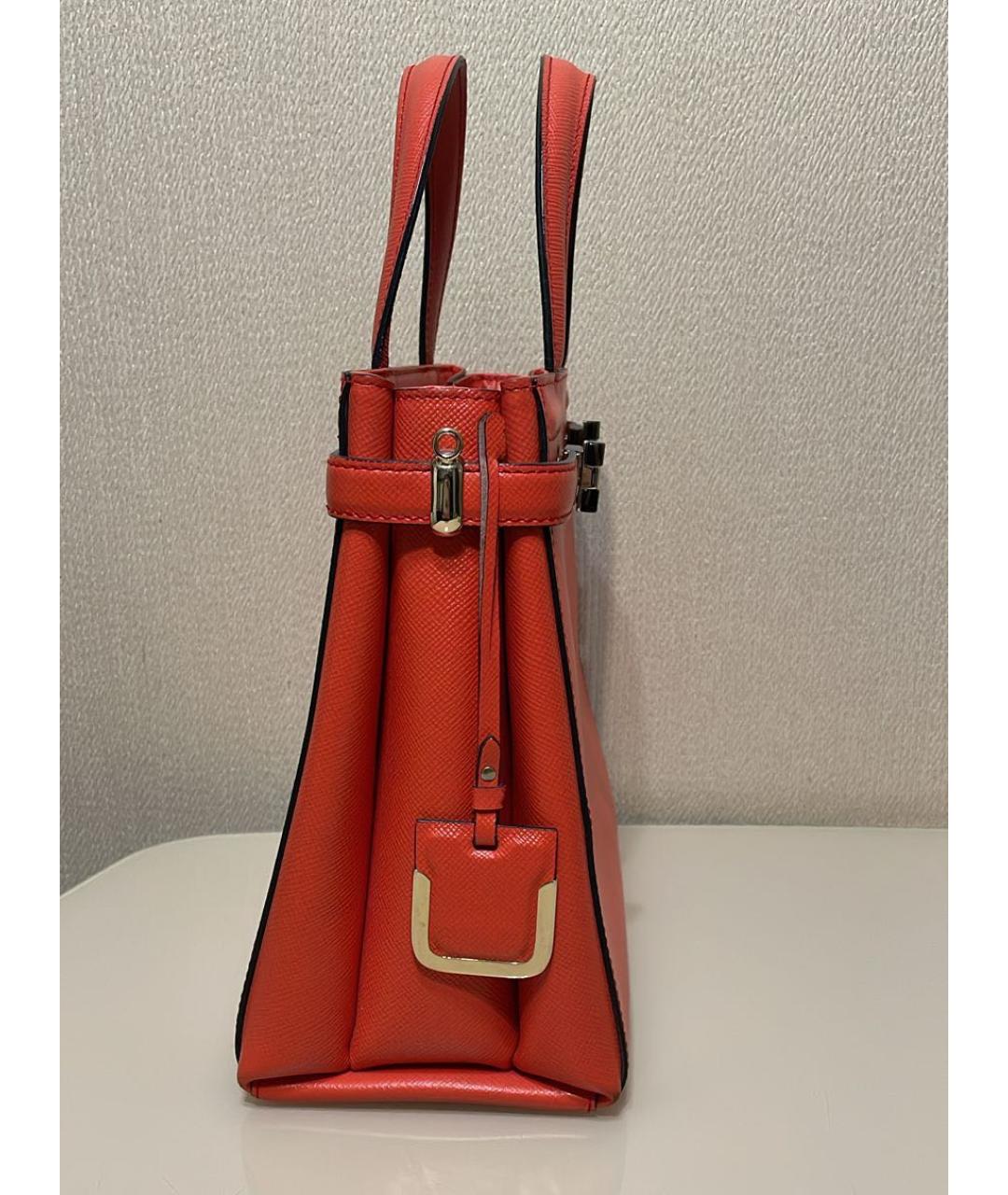 SERAPIAN Красная кожаная сумка с короткими ручками, фото 2