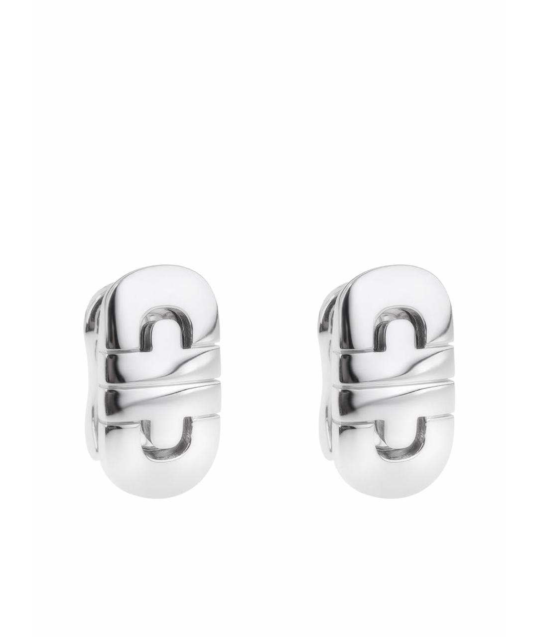 BVLGARI Серебряные серьги из белого золота, фото 1
