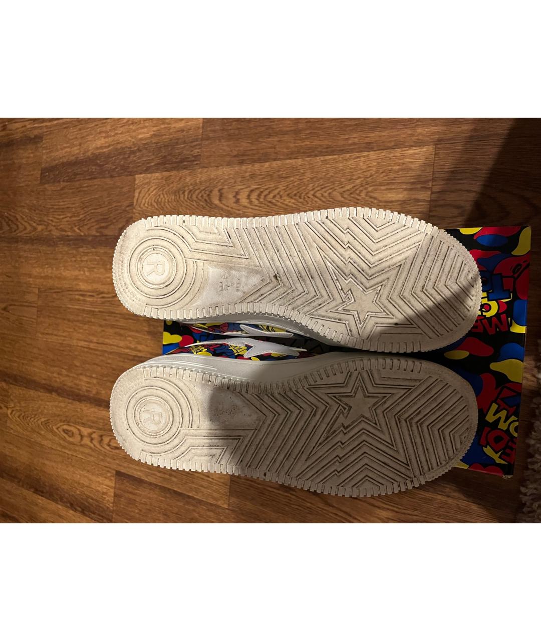 A BATHING APE Мульти кожаные низкие кроссовки / кеды, фото 5