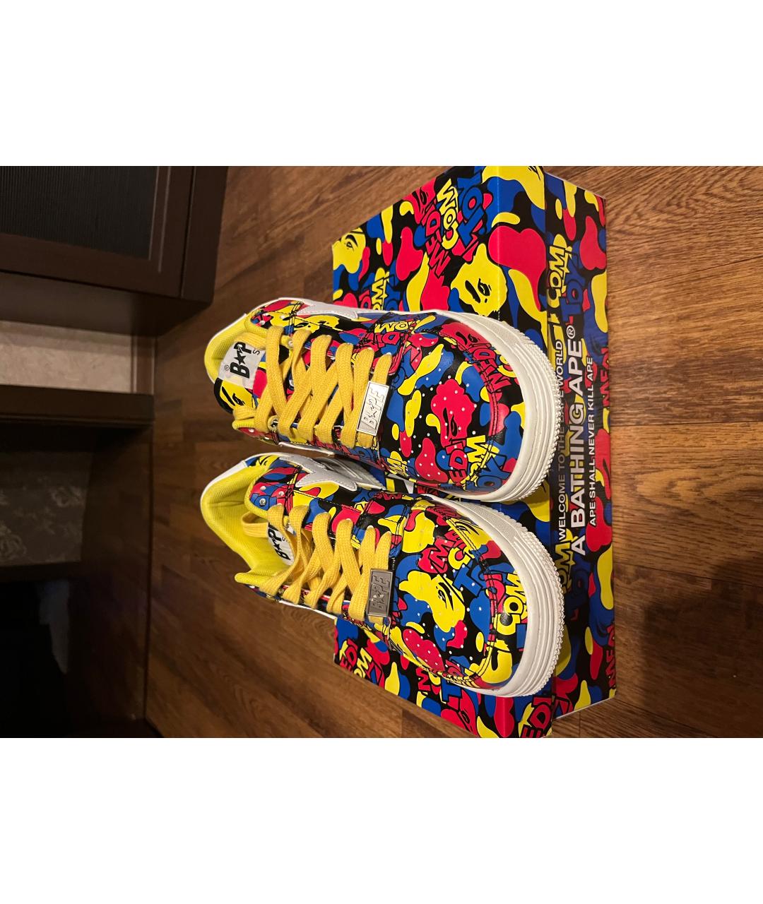 A BATHING APE Мульти кожаные низкие кроссовки / кеды, фото 2