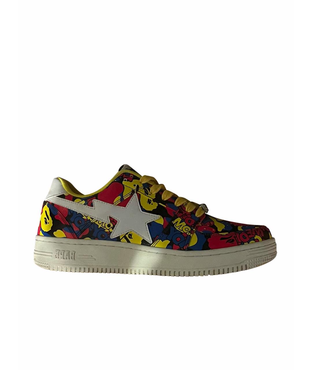 A BATHING APE Мульти кожаные низкие кроссовки / кеды, фото 1