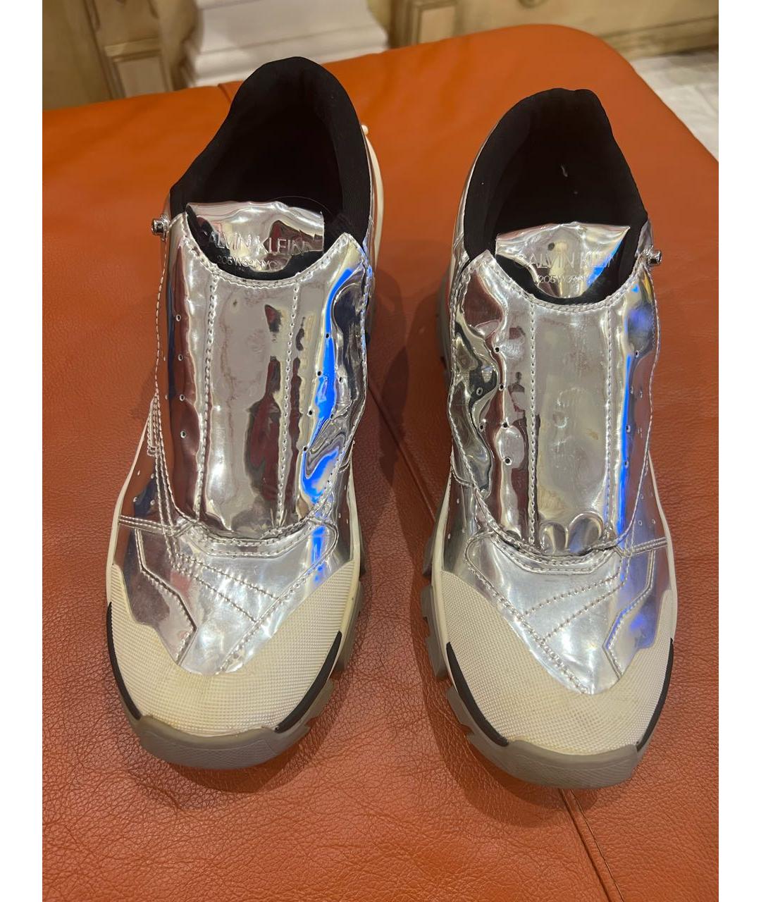 CALVIN KLEIN 205W39NYC Серебряные высокие кроссовки / кеды, фото 2