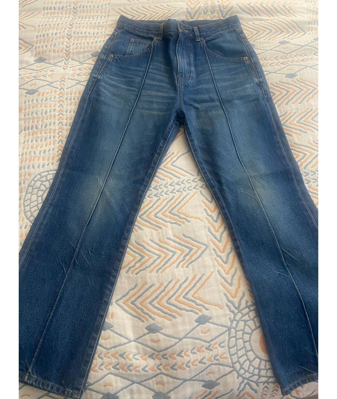 SAINT LAURENT Синие хлопковые прямые джинсы, фото 6
