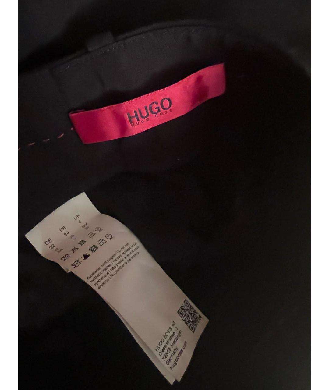 HUGO BOSS Черные шерстяные прямые брюки, фото 3