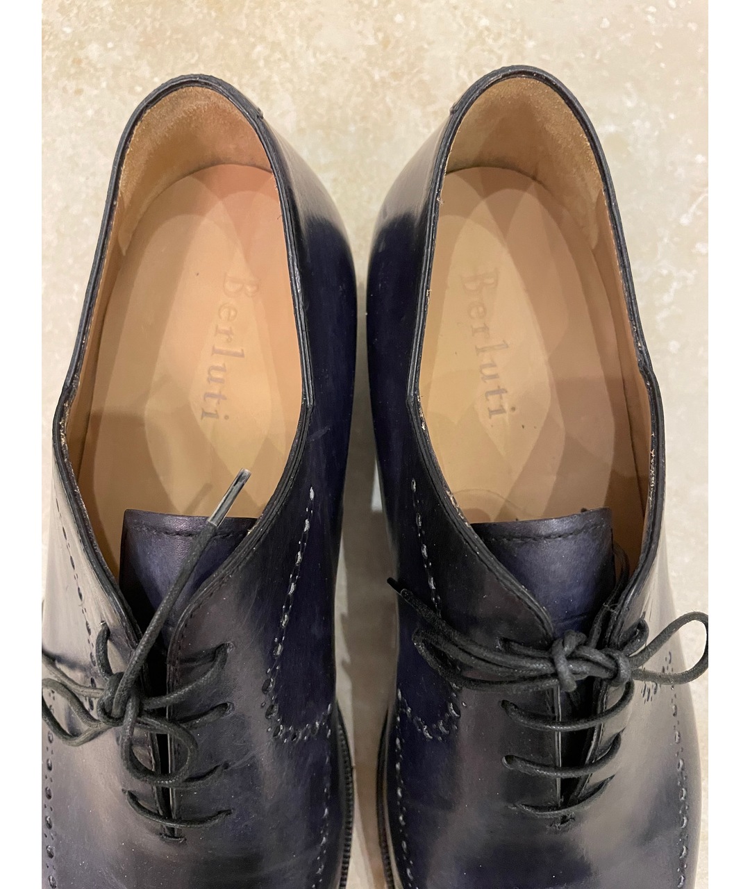 BERLUTI Темно-синие кожаные туфли, фото 3