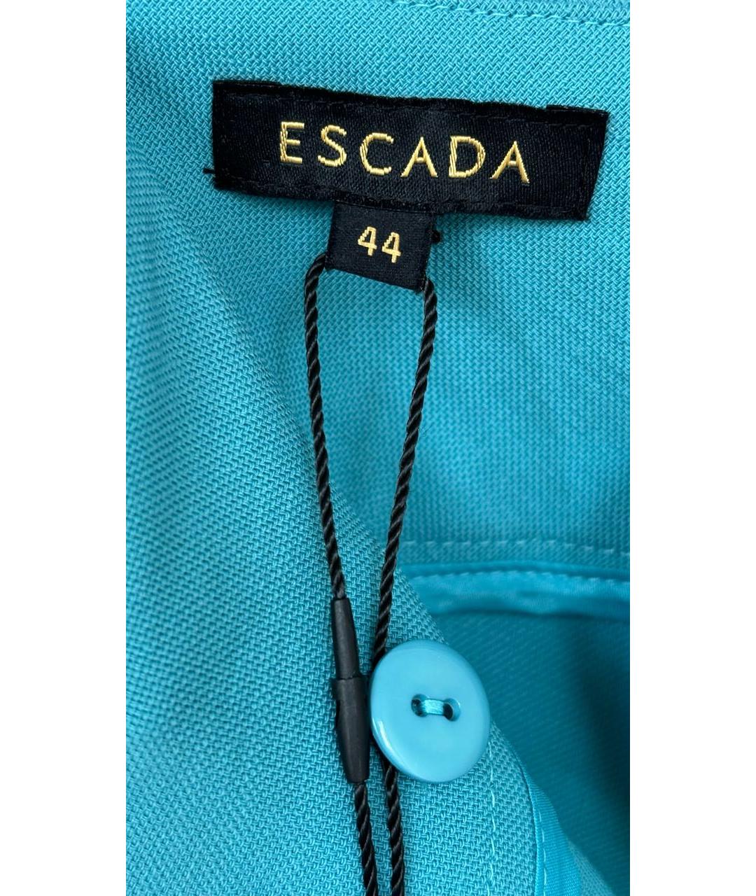 ESCADA Бирюзовые шерстяные брюки узкие, фото 6