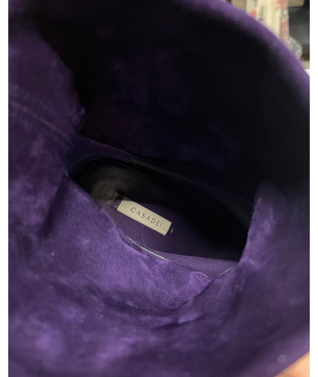 CASADEI Фиолетовые замшевые полусапоги, фото 6