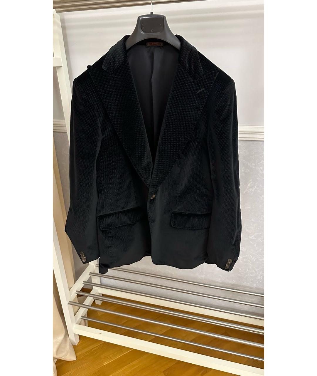 ETRO Черный велюровый пиджак, фото 7