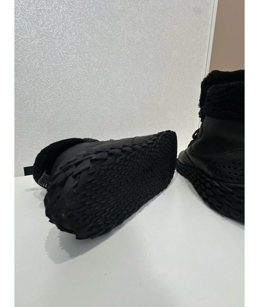 GIUSEPPE ZANOTTI DESIGN Черные кожаные высокие кроссовки / кеды, фото 5