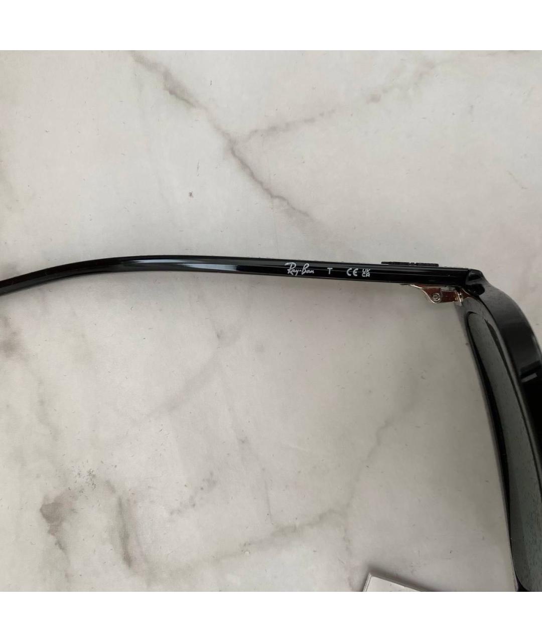 RAY BAN Черные пластиковые солнцезащитные очки, фото 7