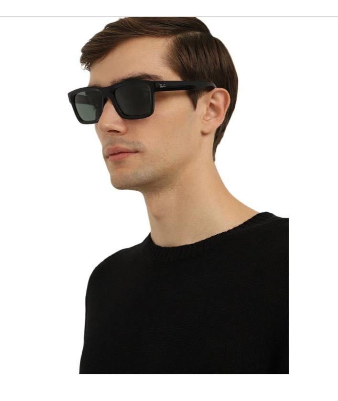 RAY BAN Черные пластиковые солнцезащитные очки, фото 2