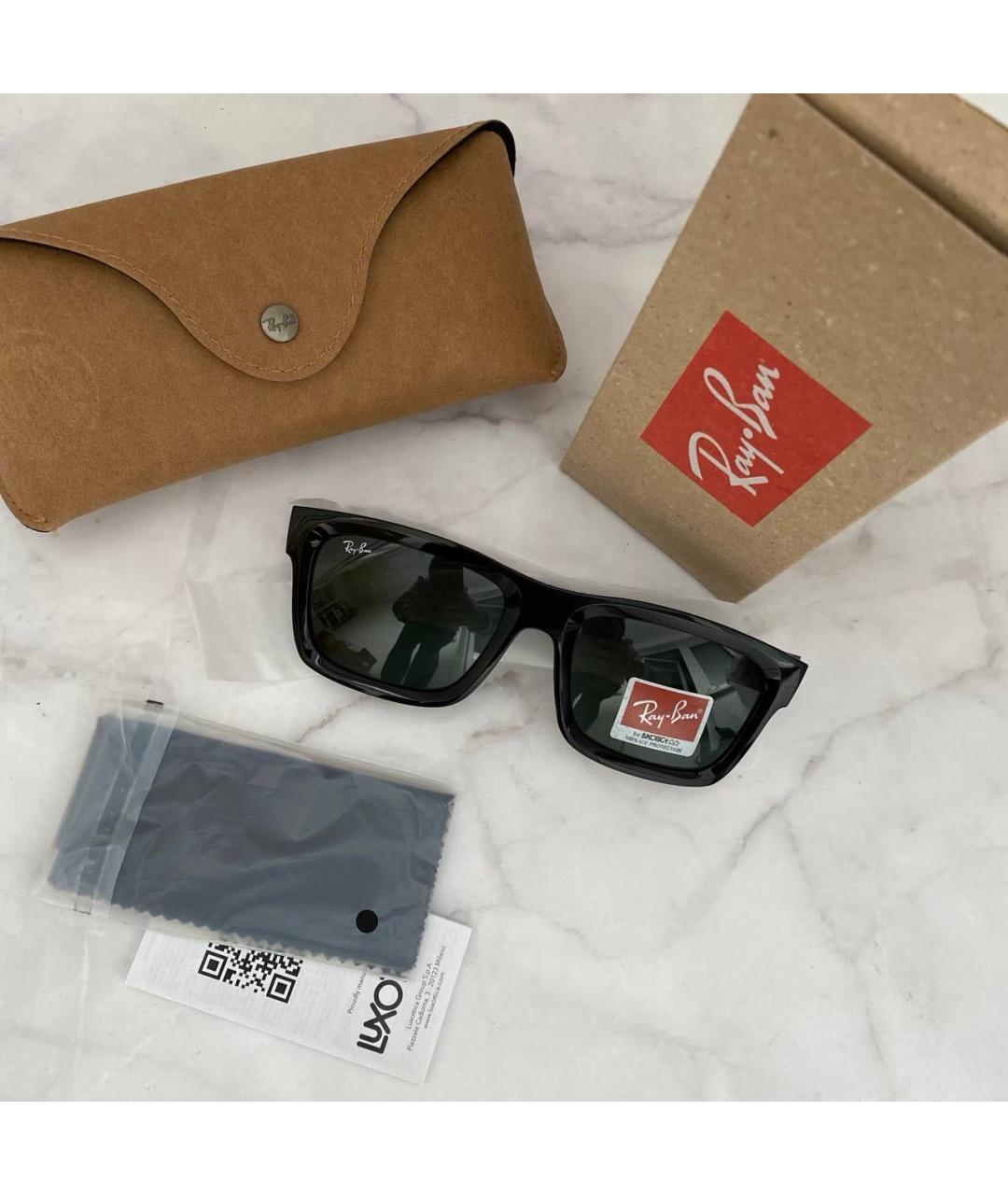 RAY BAN Черные пластиковые солнцезащитные очки, фото 3