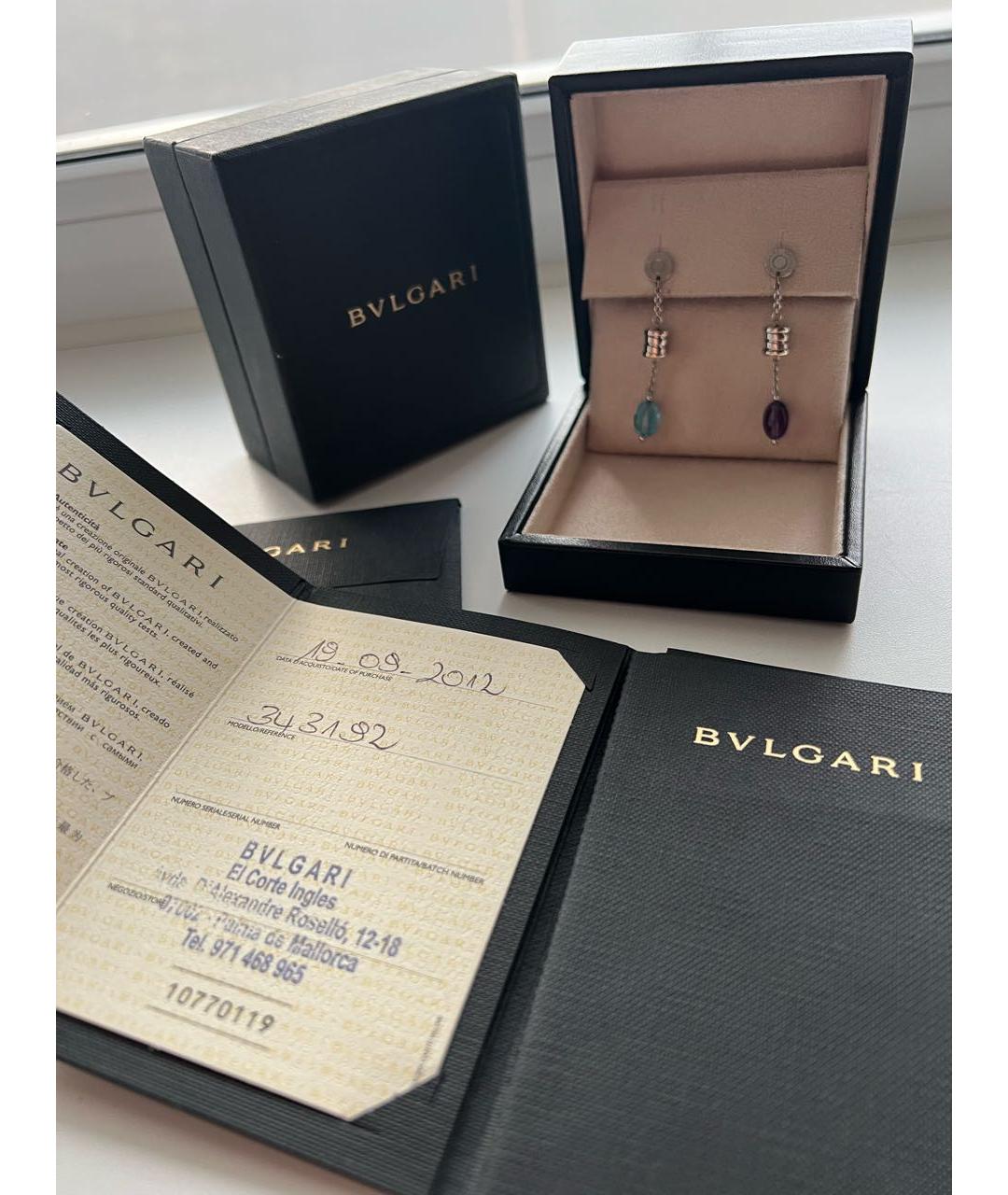 BVLGARI Белые серьги из белого золота, фото 3