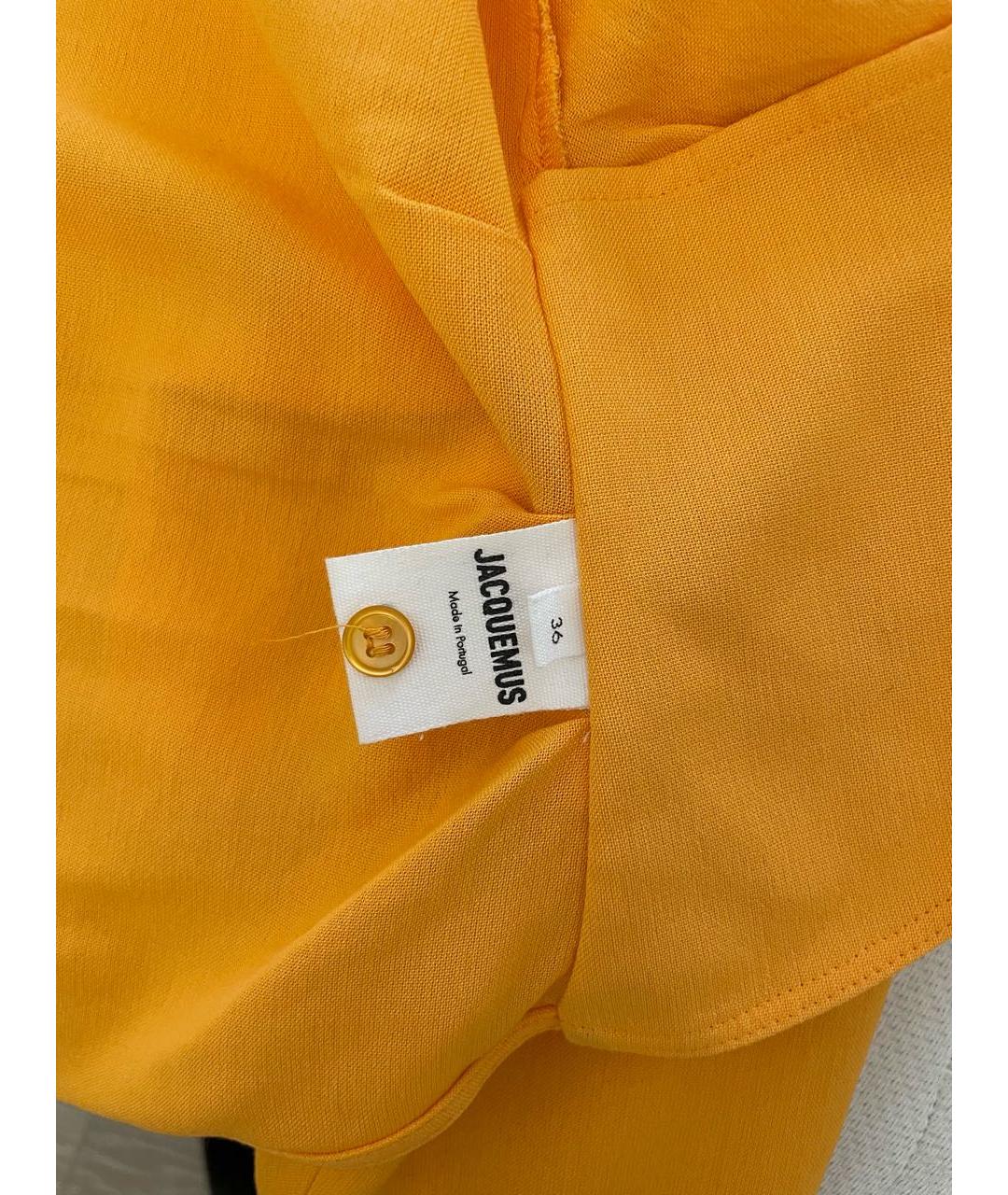 JACQUEMUS Оранжевая вискозная блузы, фото 4