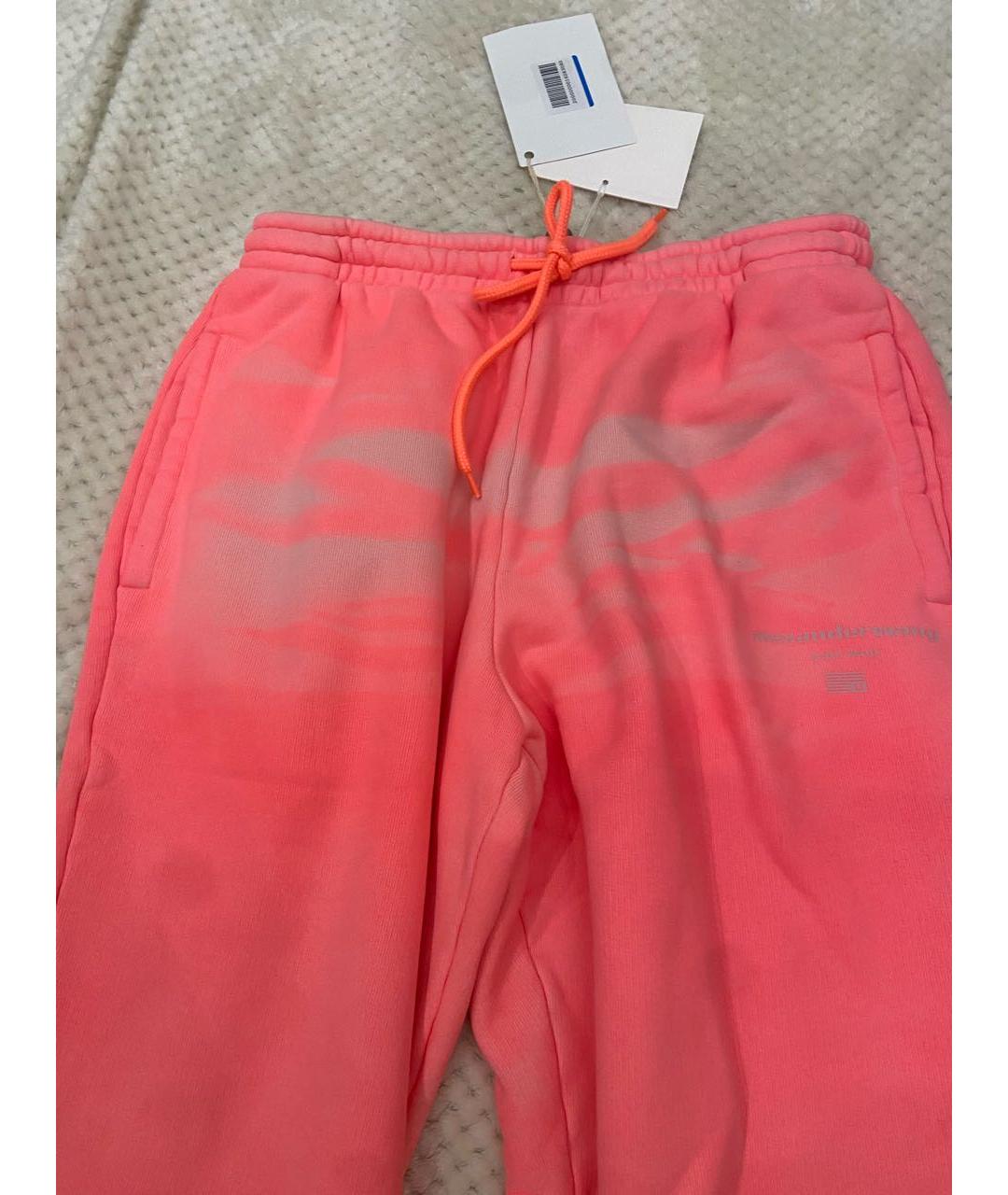 ALEXANDER WANG Коралловые хлопковые спортивные брюки и шорты, фото 3