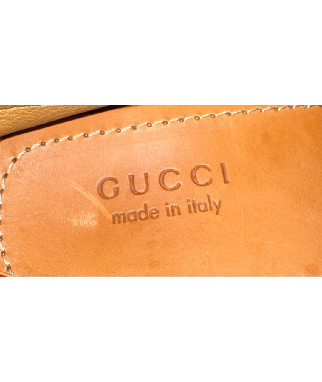 GUCCI Красные кожаные мокасины, фото 6