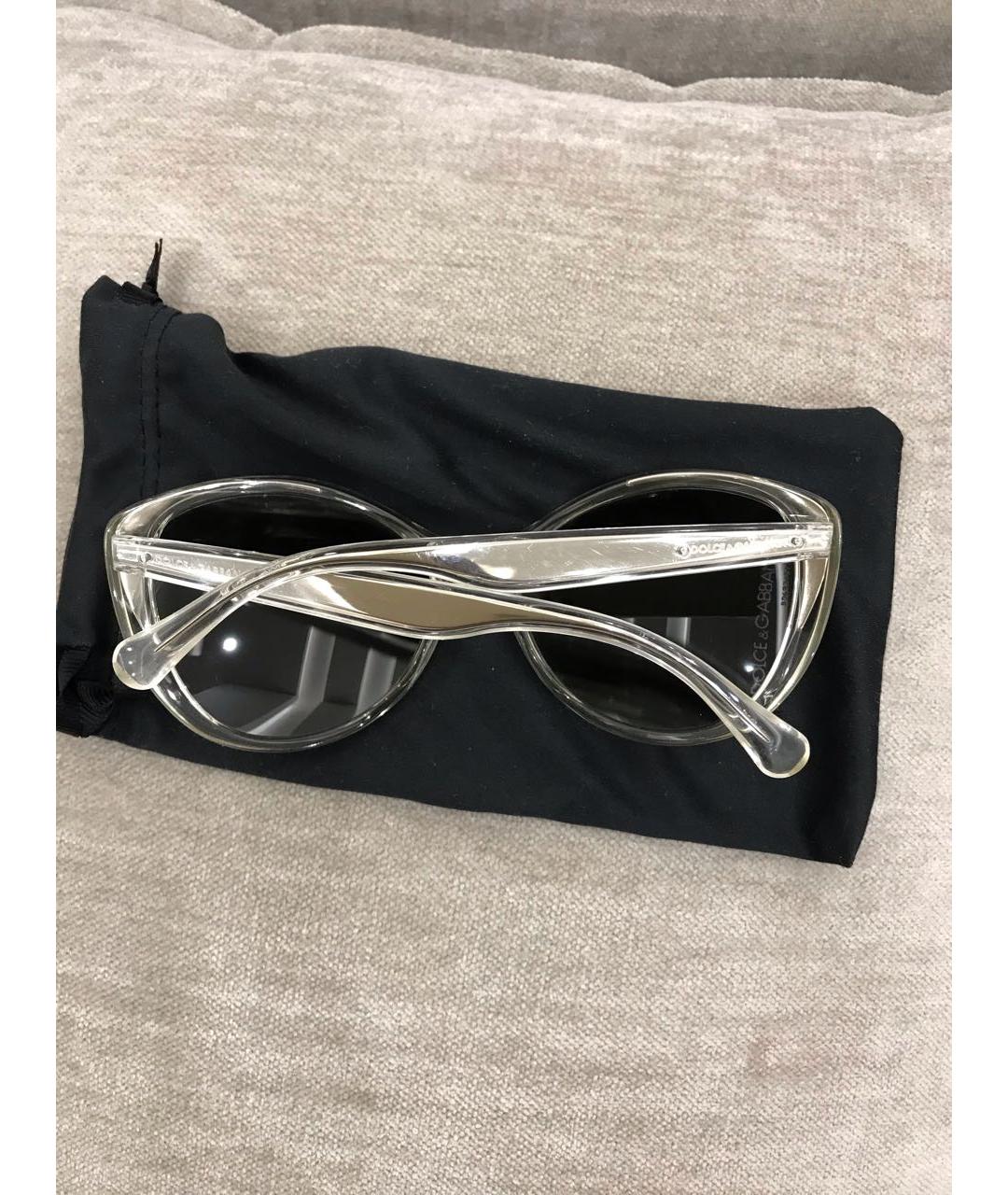 DOLCE&GABBANA Серебряные пластиковые солнцезащитные очки, фото 5