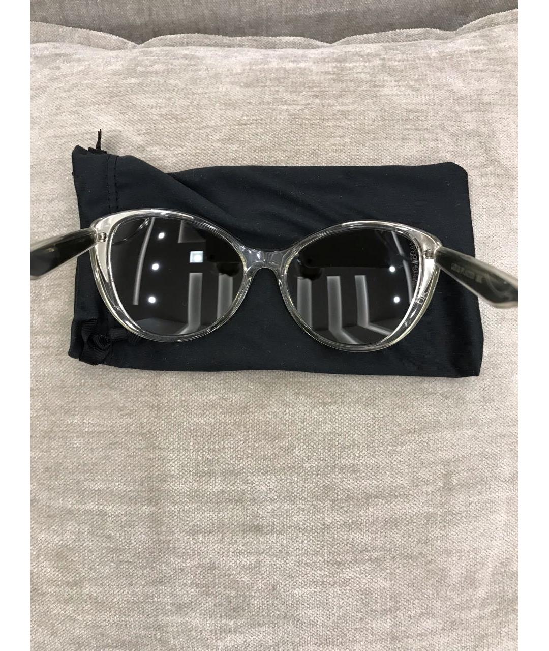 DOLCE&GABBANA Серебряные пластиковые солнцезащитные очки, фото 7