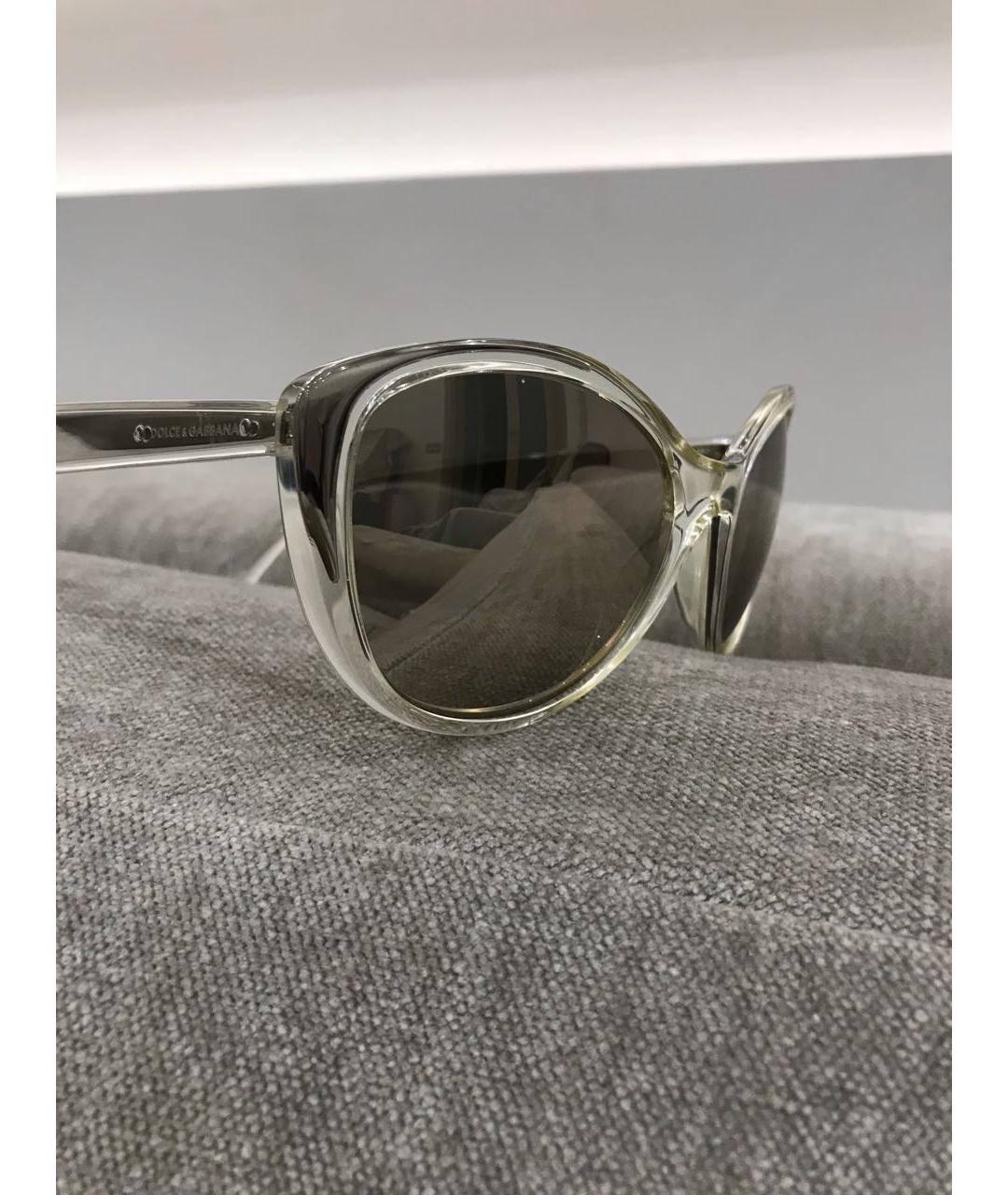 DOLCE&GABBANA Серебряные пластиковые солнцезащитные очки, фото 2