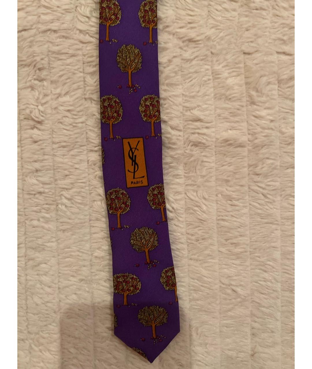 SAINT LAURENT Мульти шелковый галстук, фото 5