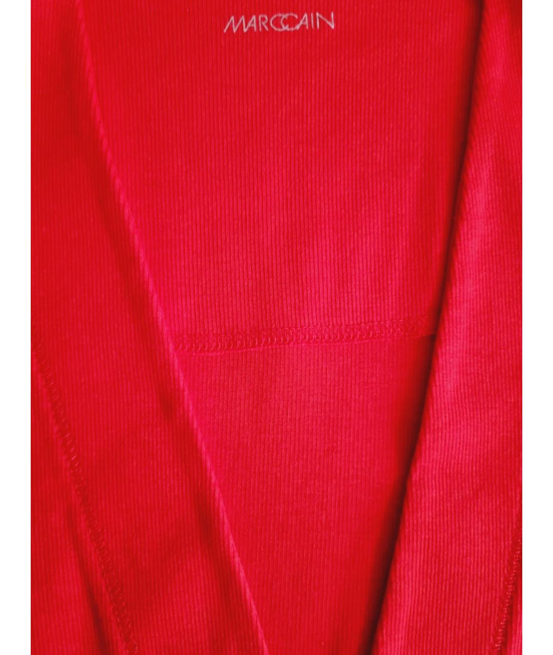 MARC CAIN Красный хлопко-эластановый кардиган, фото 4