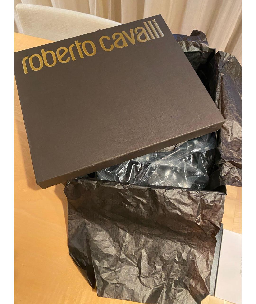 ROBERTO CAVALLI Черные замшевые босоножки, фото 8
