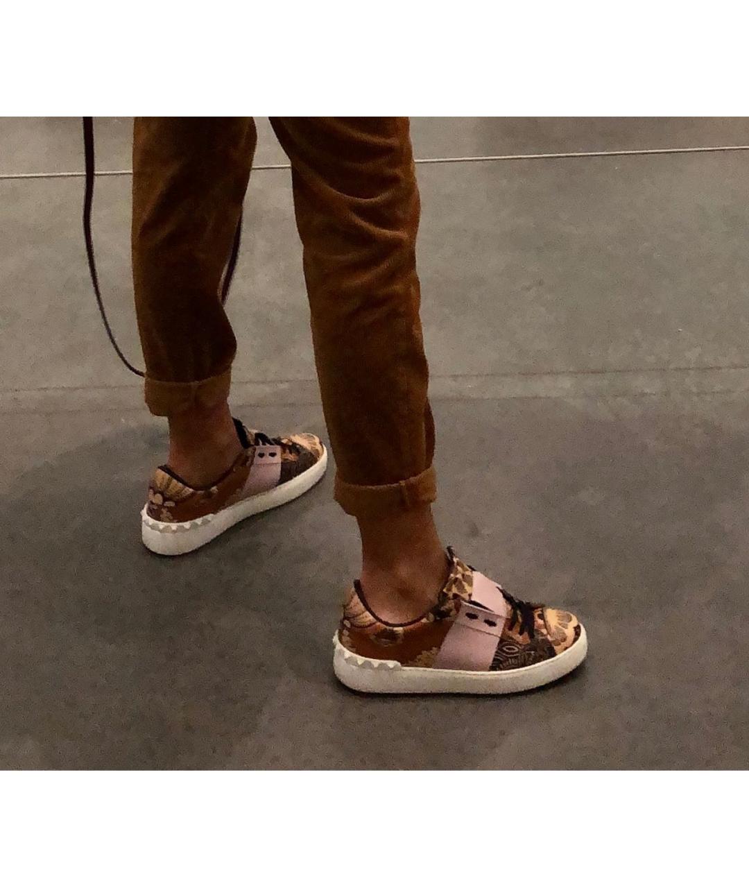 VALENTINO Коричневые кожаные кроссовки, фото 6