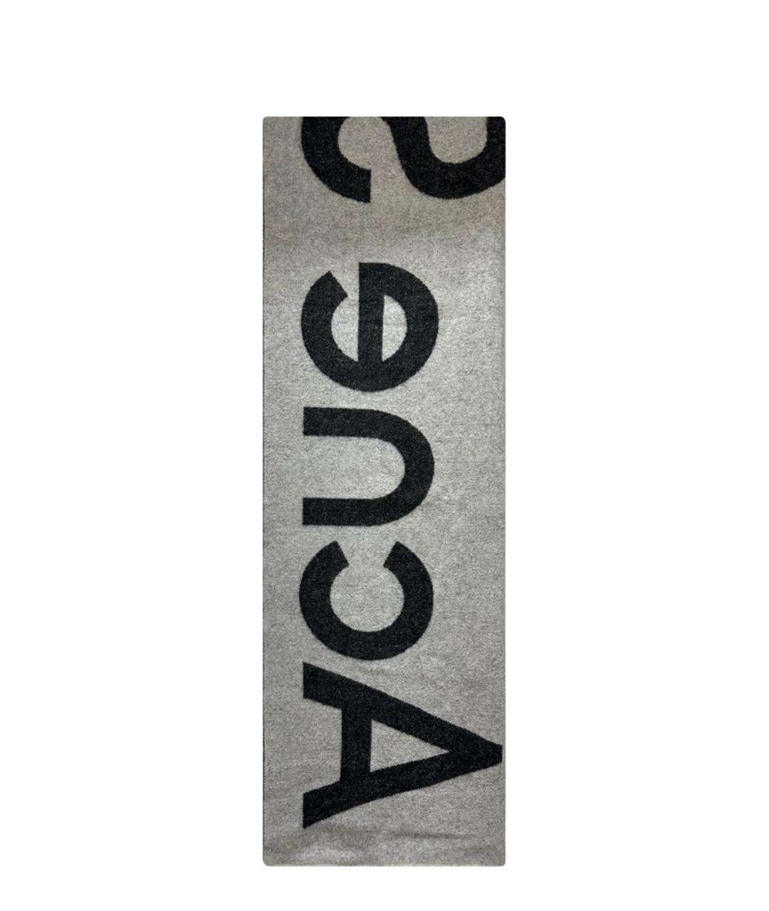 ACNE STUDIOS Серый шерстяной шарф, фото 1