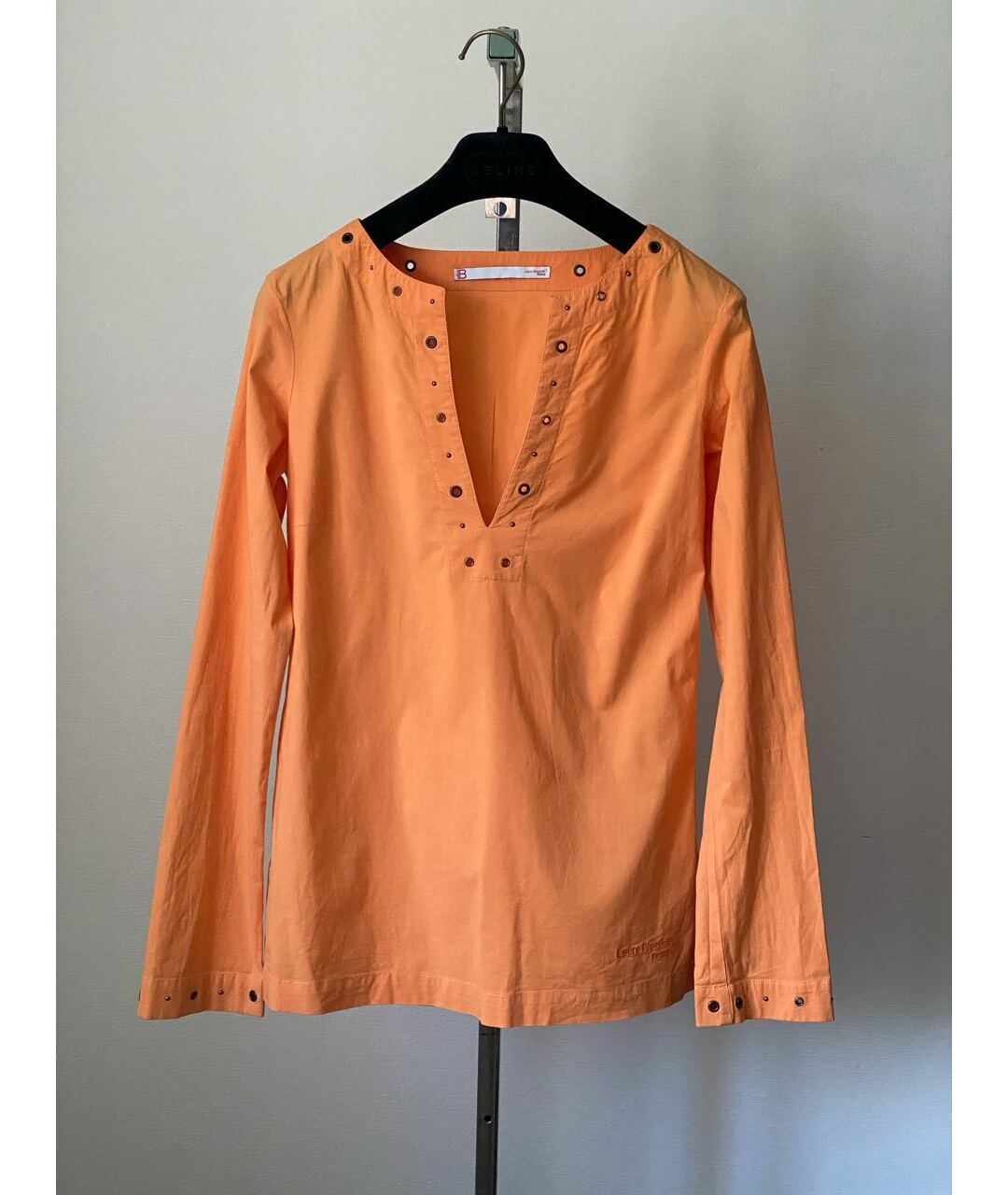 LAURA BIAGIOTTI Оранжевая хлопко-эластановая рубашка, фото 5