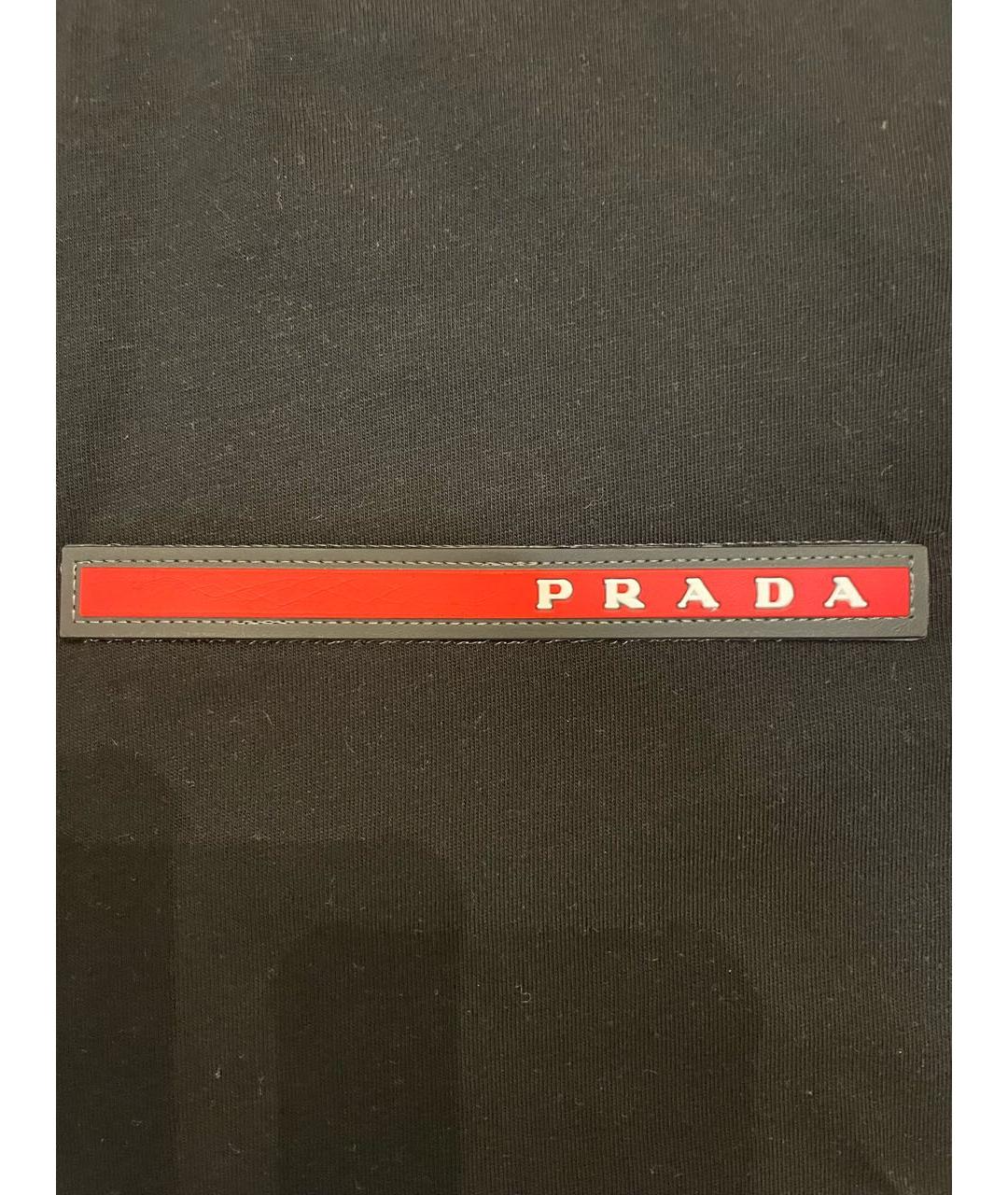 PRADA Черная хлопковая футболка, фото 6