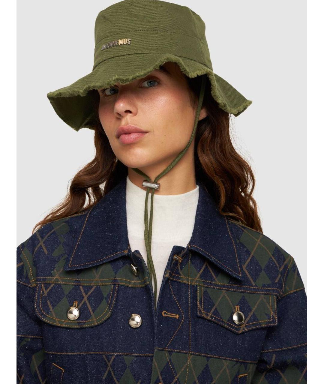 JACQUEMUS Хаки хлопковая панама, фото 2