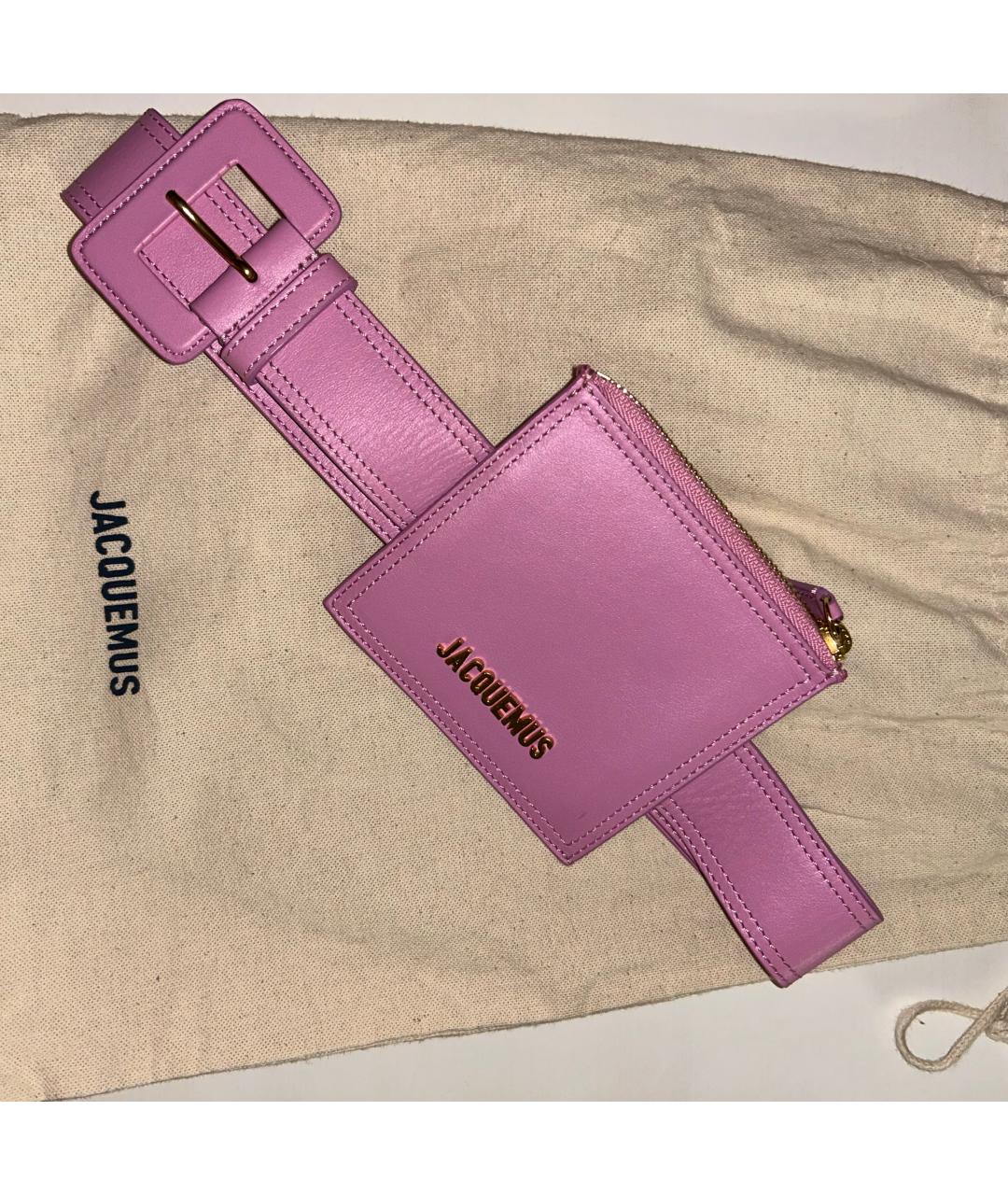 JACQUEMUS Розовый кожаный ремень, фото 3