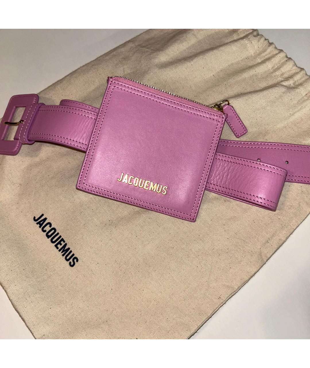 JACQUEMUS Розовый кожаный ремень, фото 6
