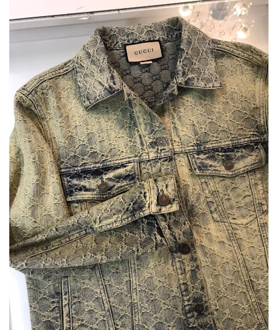 GUCCI Голубая деним куртка, фото 4
