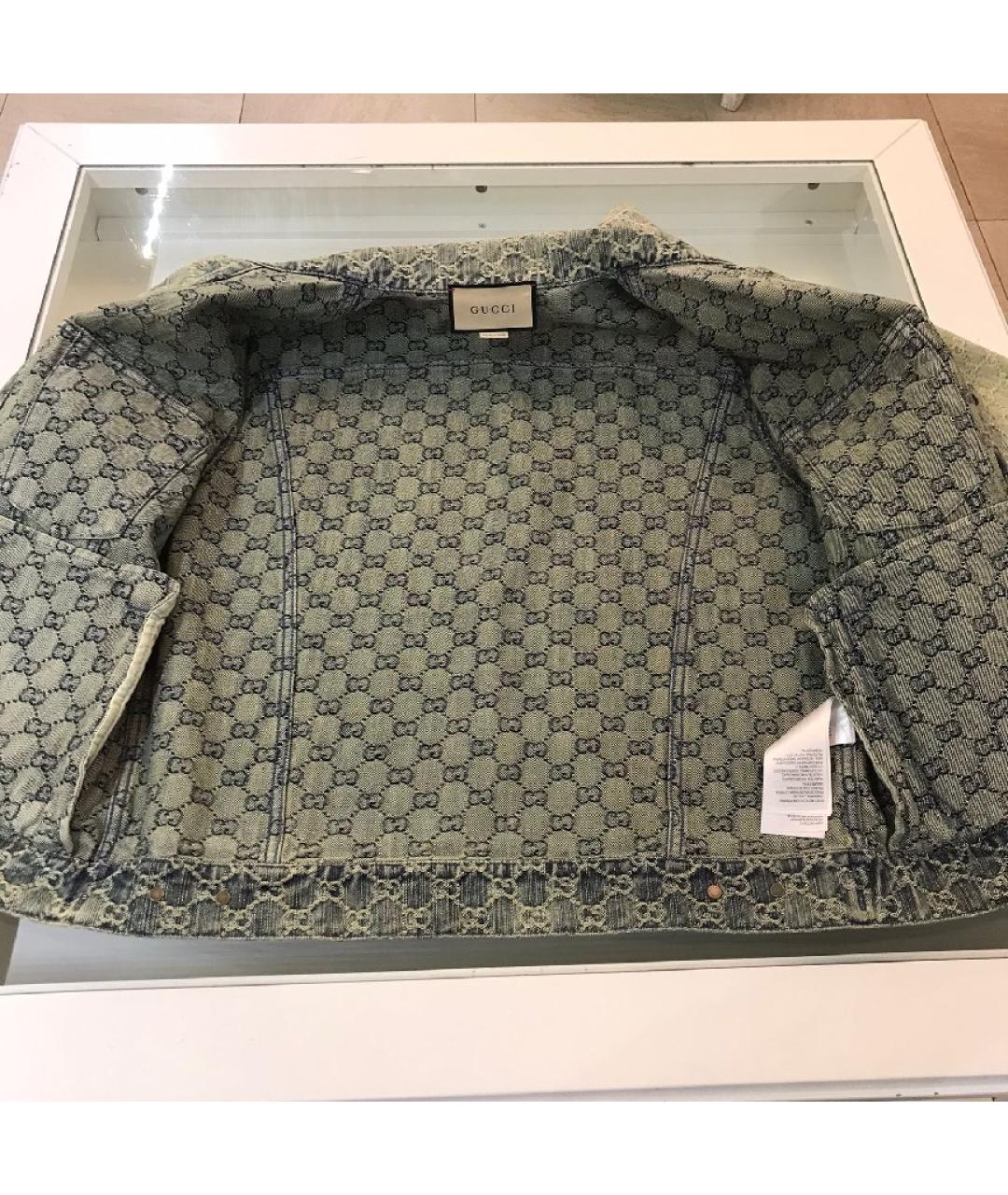 GUCCI Голубая деним куртка, фото 3