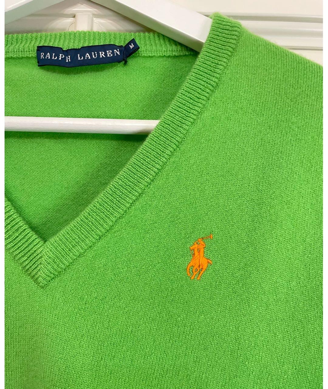 RALPH LAUREN Зеленый кашемировый джемпер / свитер, фото 3