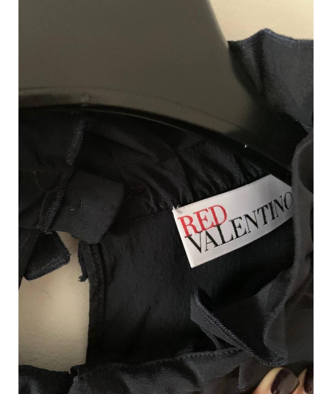 RED VALENTINO Темно-синяя шелковая блузы, фото 2