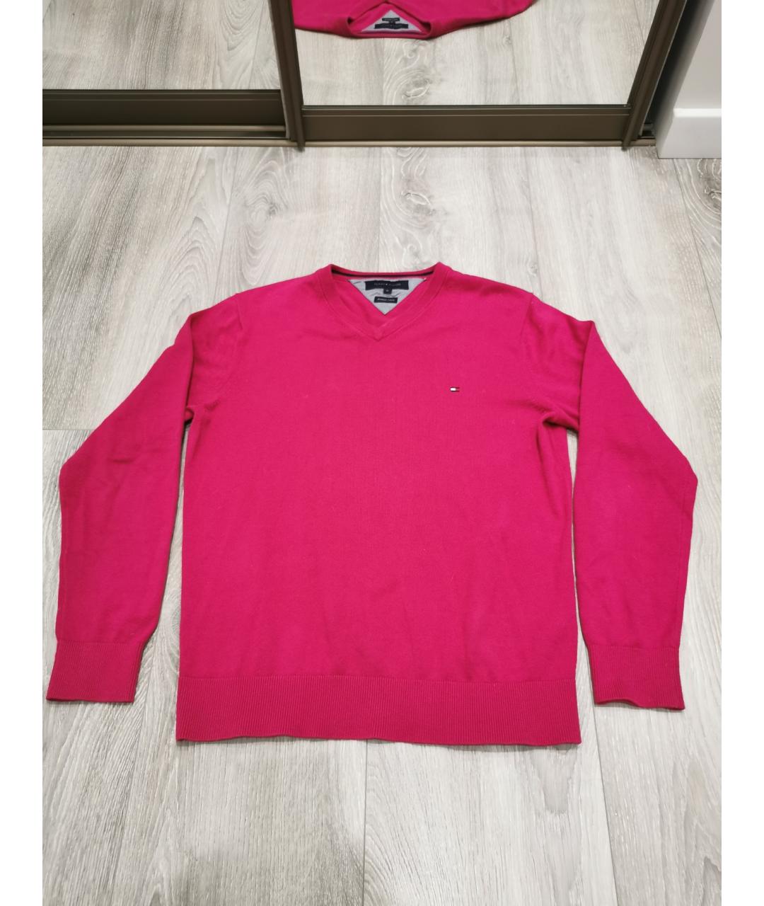TOMMY HILFIGER Розовый хлопковый джемпер / свитер, фото 7