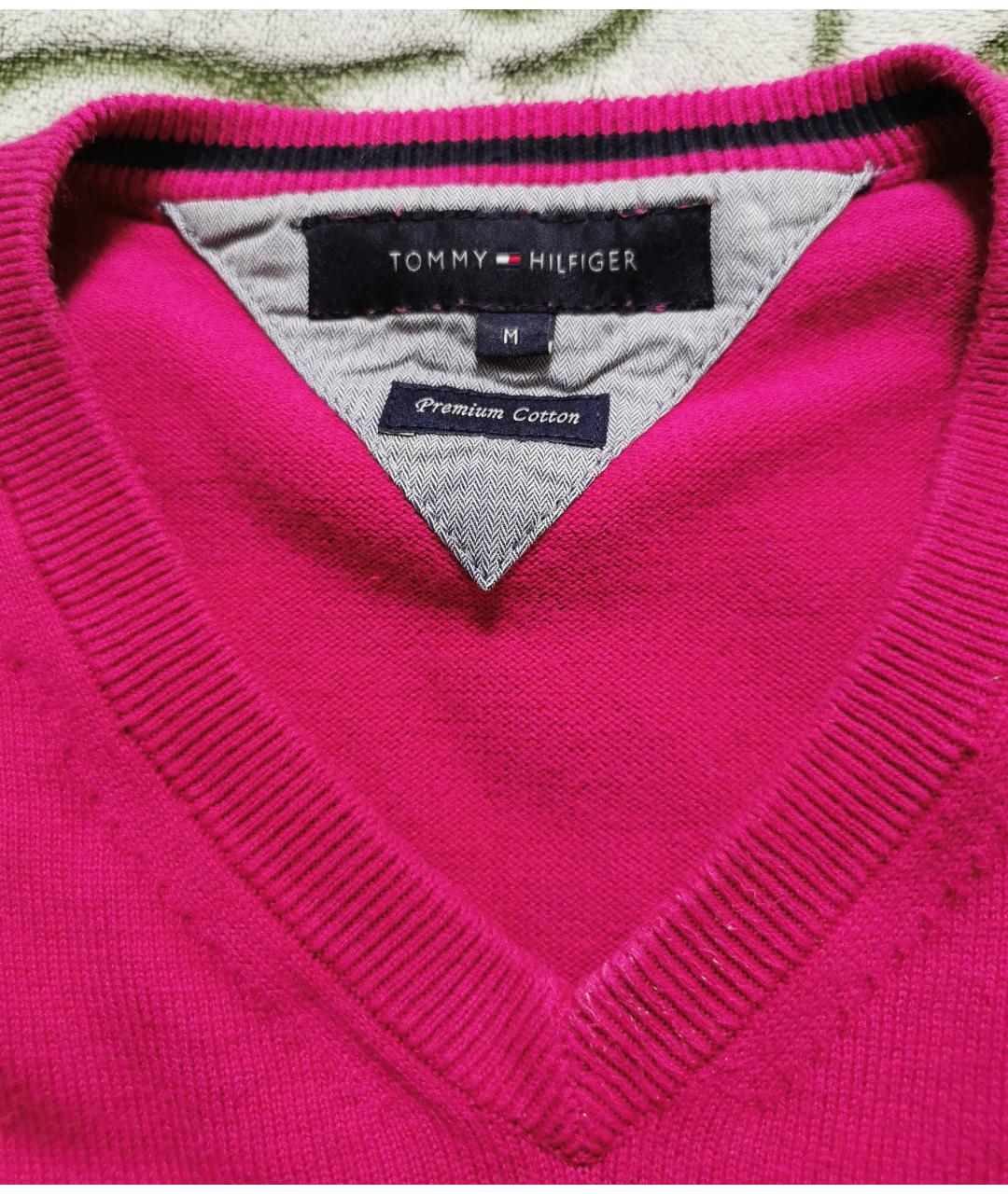 TOMMY HILFIGER Розовый хлопковый джемпер / свитер, фото 4
