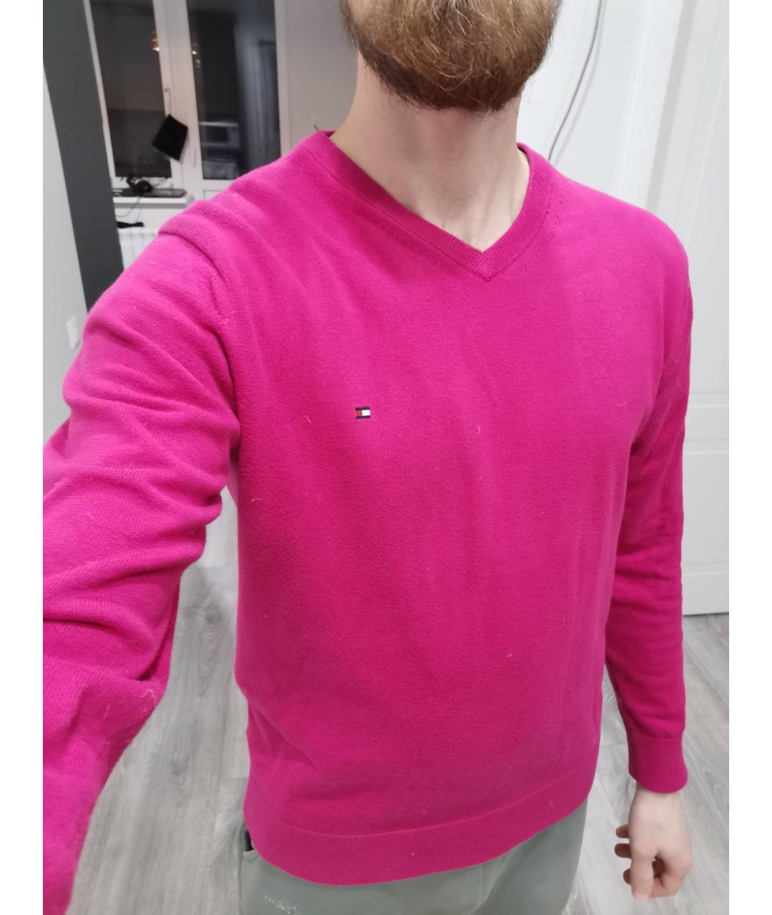TOMMY HILFIGER Розовый хлопковый джемпер / свитер, фото 3
