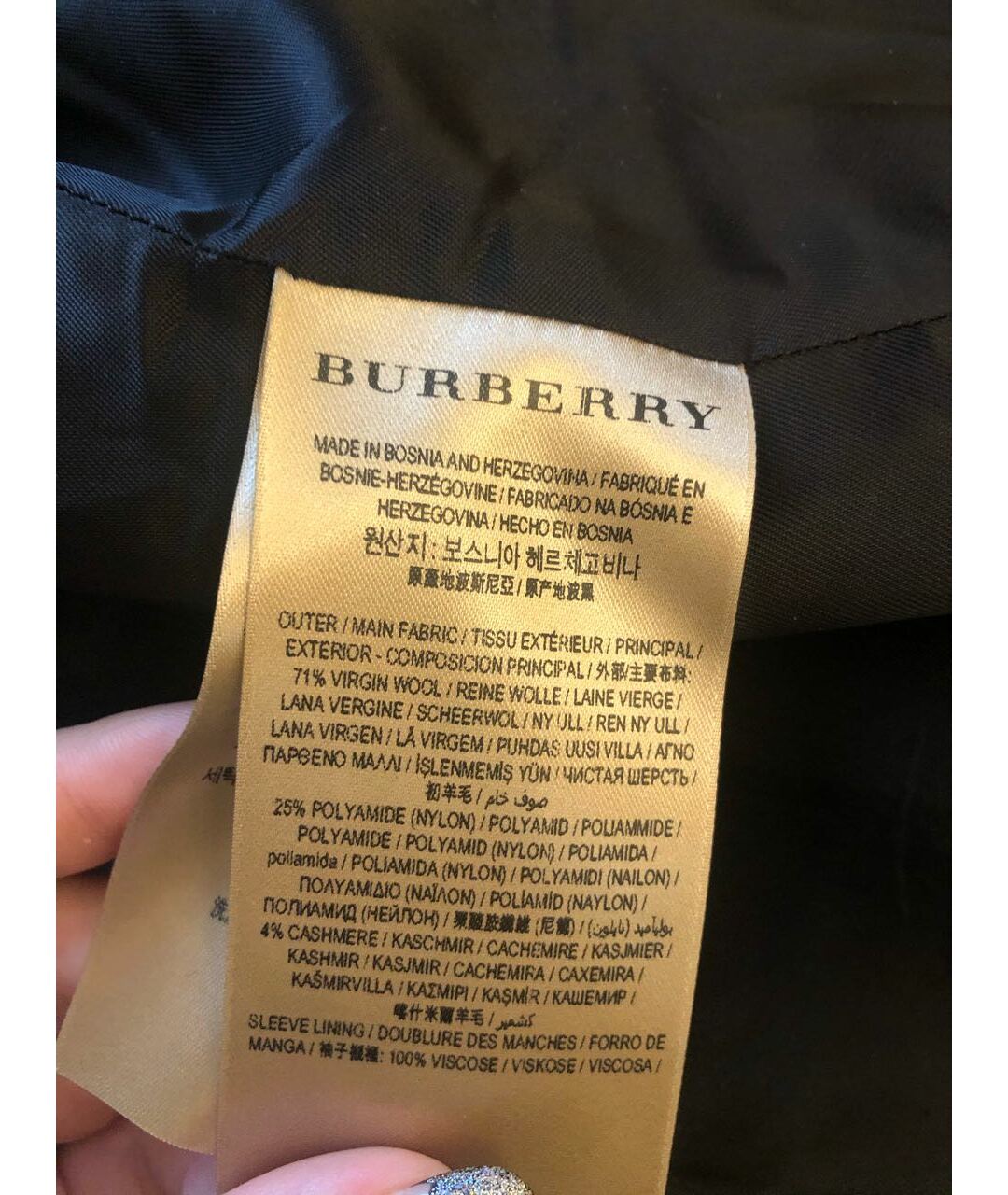 BURBERRY BRIT Черное шерстяное пальто, фото 4