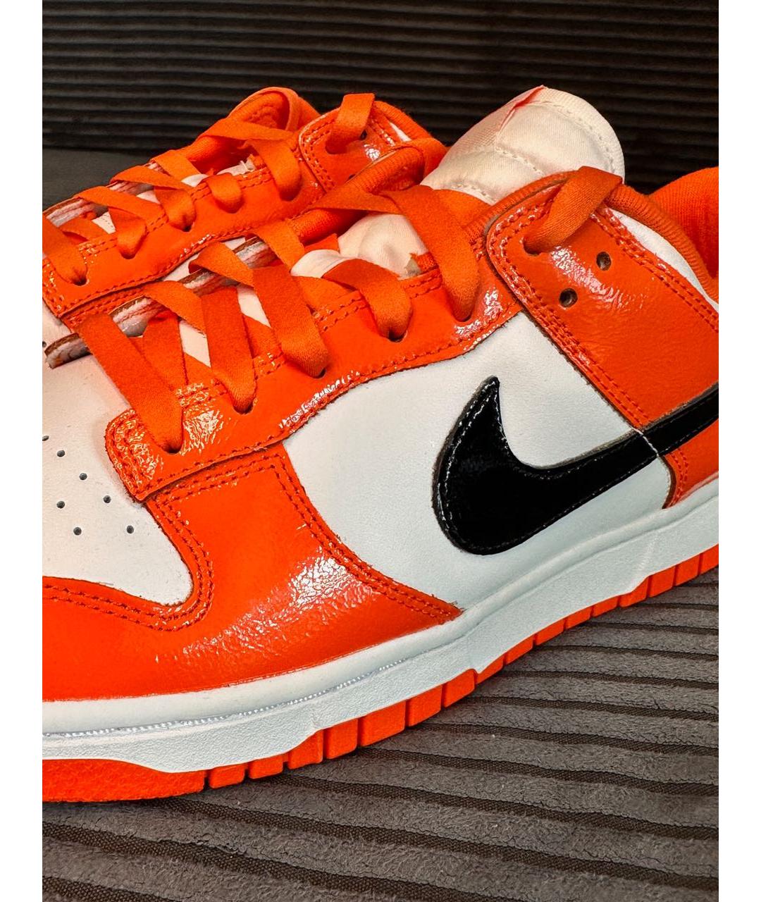 NIKE Оранжевое кроссовки из лакированной кожи, фото 5
