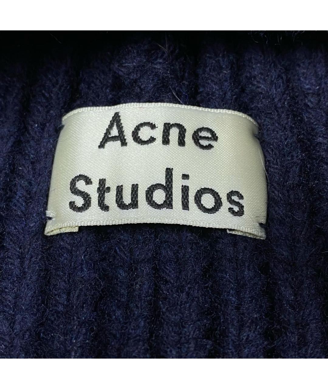 ACNE STUDIOS Темно-синяя шерстяная шапка, фото 3