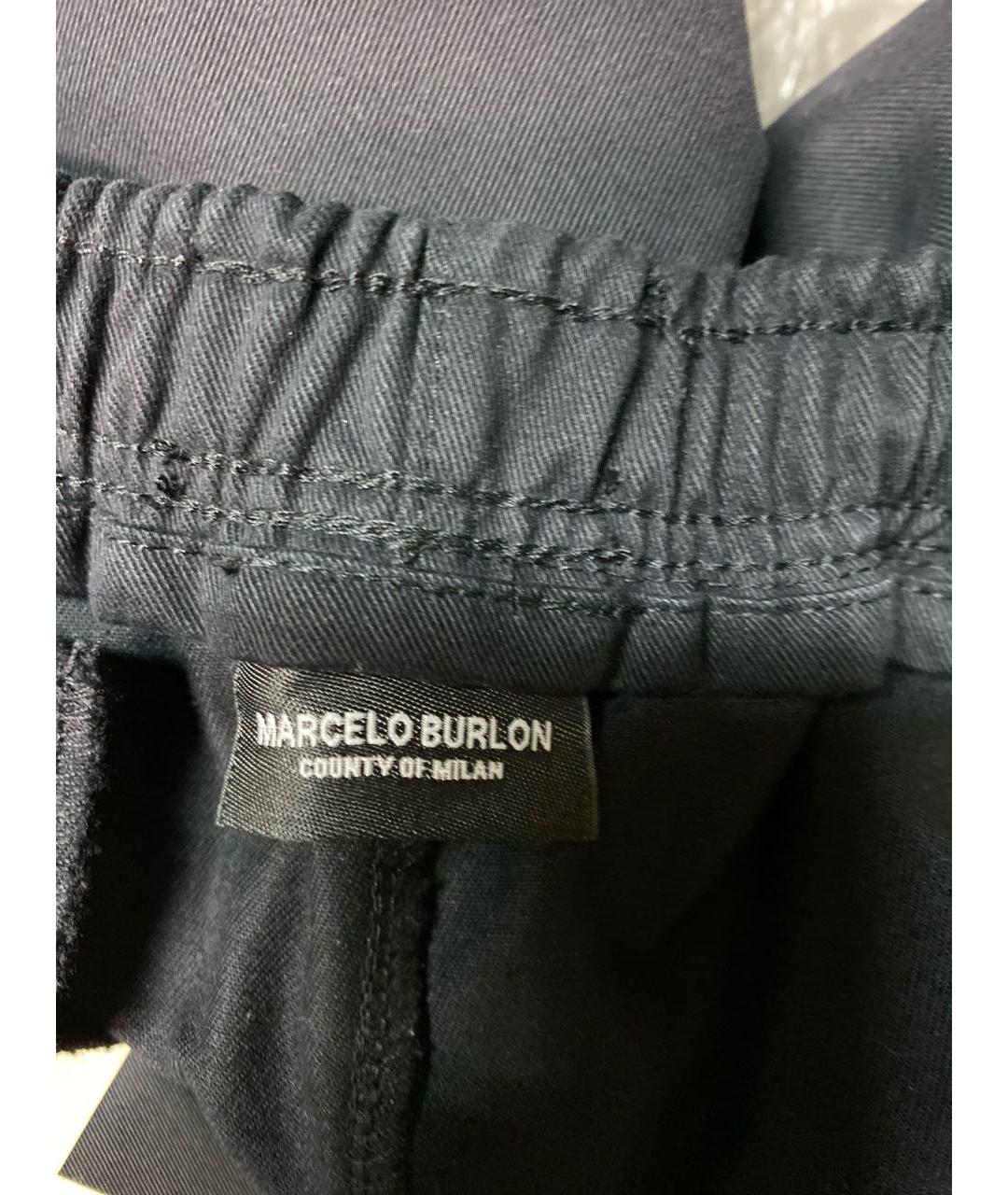 MARCELO BURLON COUNTY OF MILAN Черные хлопковые повседневные брюки, фото 4
