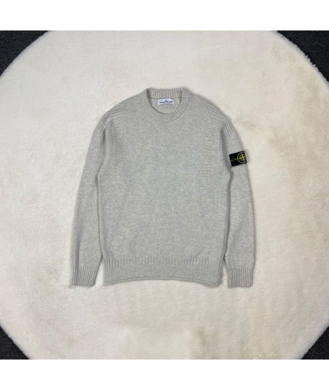 STONE ISLAND Серый шерстяной джемпер / свитер, фото 9